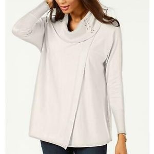 JM Collection Lace-up Pancho